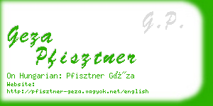 geza pfisztner business card